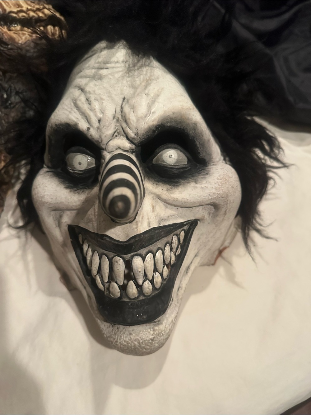 Scary Black & White Clown Mask Kids Costume